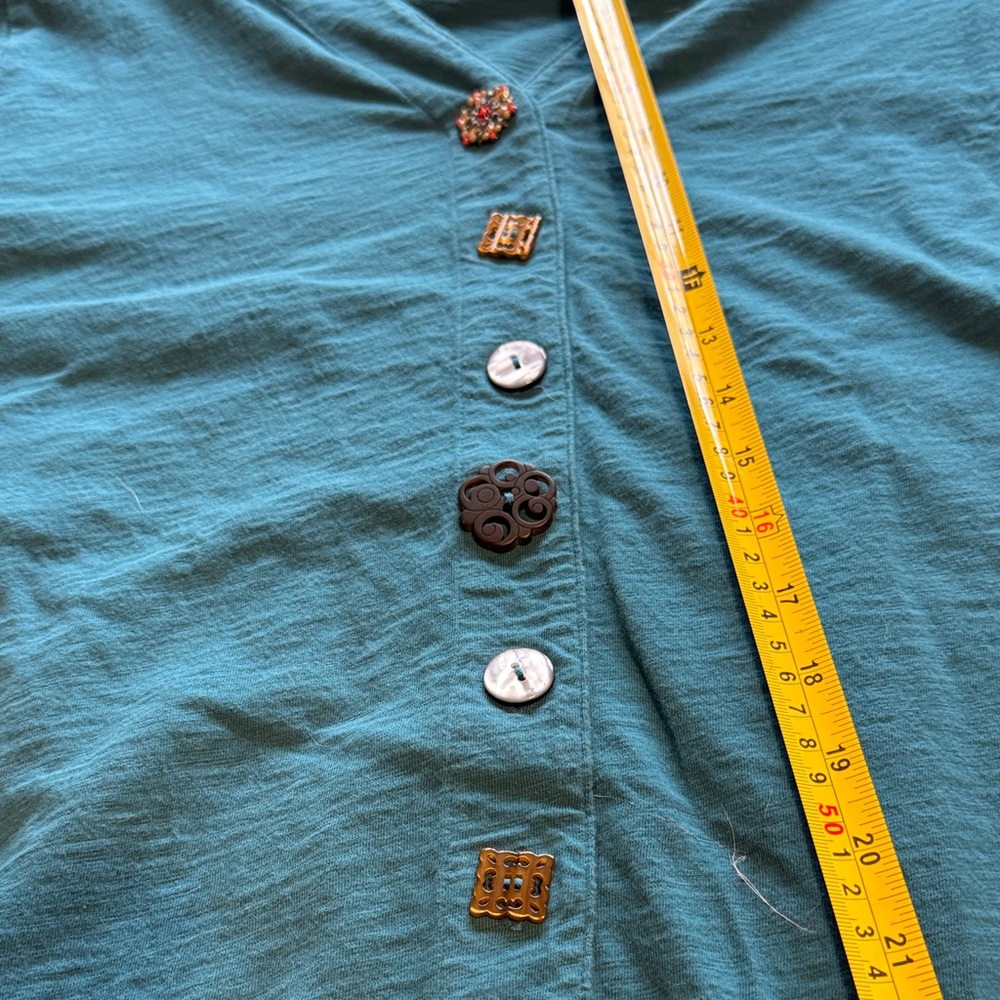 Soft Surroundings Teal Button-Down Collared Women… - image 14